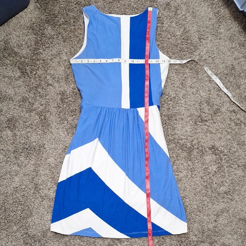 Vineyard Vines Lined Knit A-Line Tank Dress-M-Blue White - Picture 6 of 9